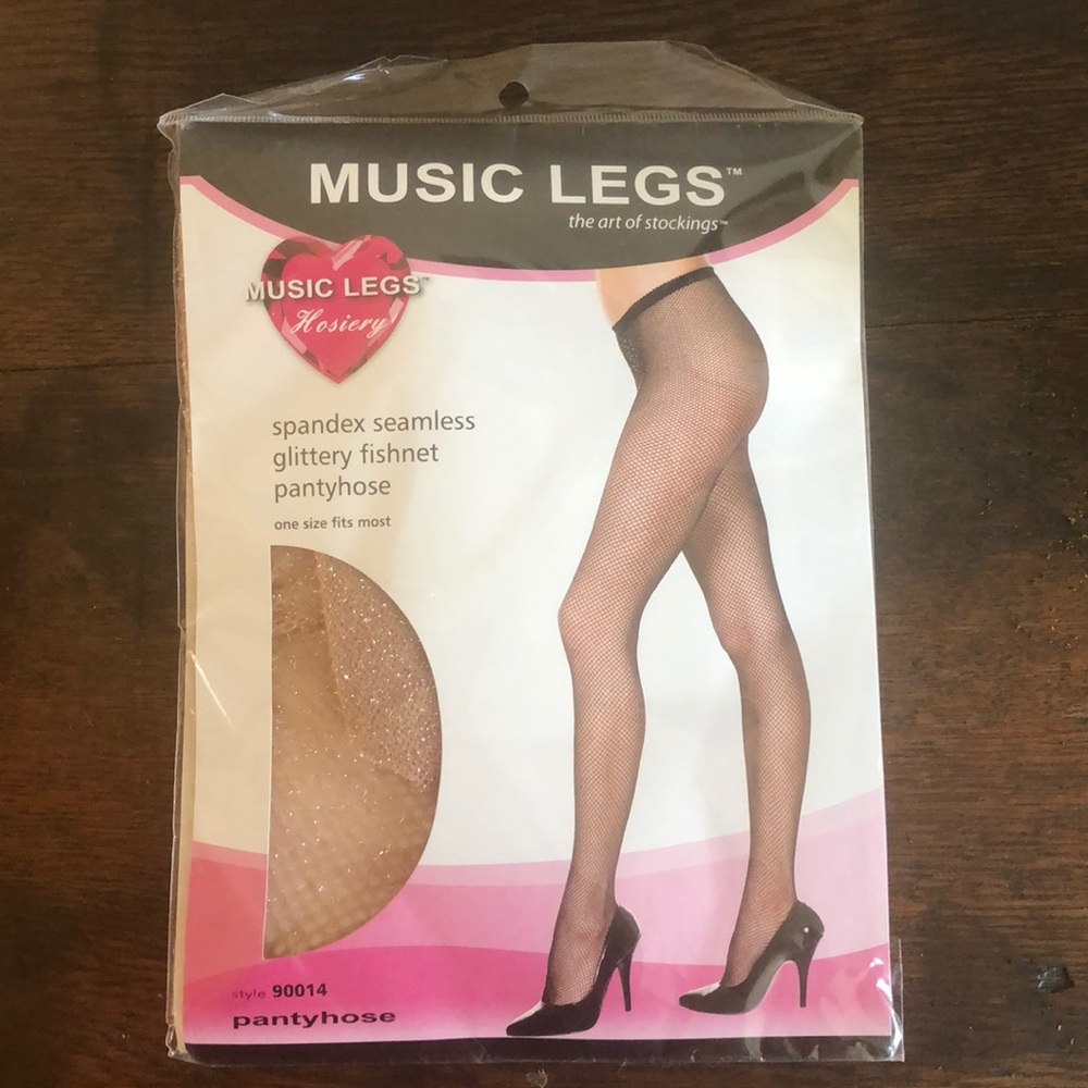 Music Legs Glittery Fishnet Pantyhose